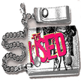 The Used : White With Pink Logo Chain Wallet