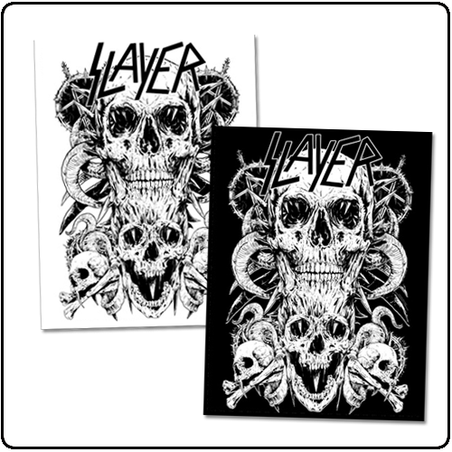 Slayer - Black and White Skull Print Set