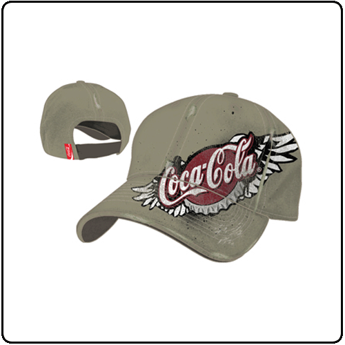 Coca Cola - Olive Winged Logo Adj Cap