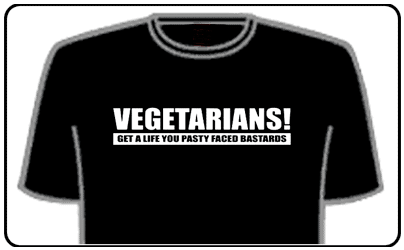 Offensive Slogan T-Shirts - Vegetarian Bastards