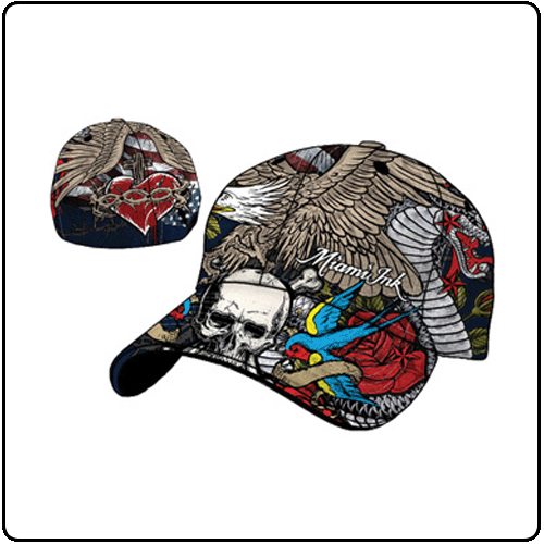 Miami Ink - Full Printed Fitted Cap