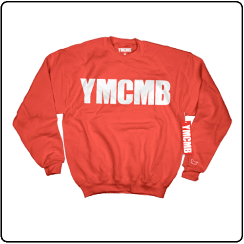 YMCMB - White Print on Red Sweatshirt
