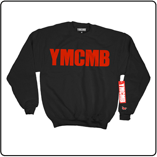 YMCMB - Red Print on Black Sweatshirt