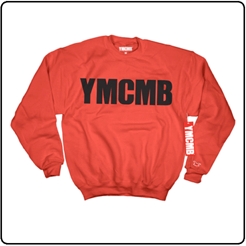 YMCMB - Black Print on Red Sweatshirt