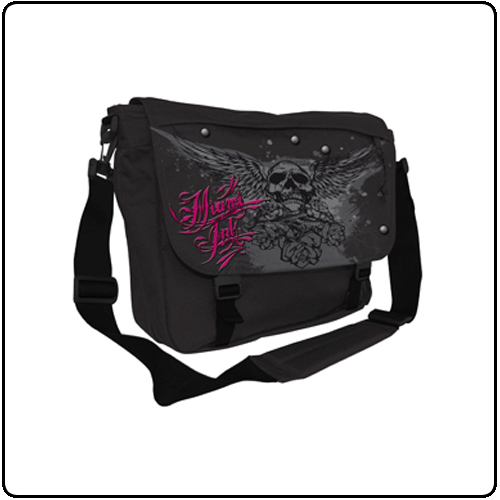 Miami Ink - Grey Winged Skull Pink Logo