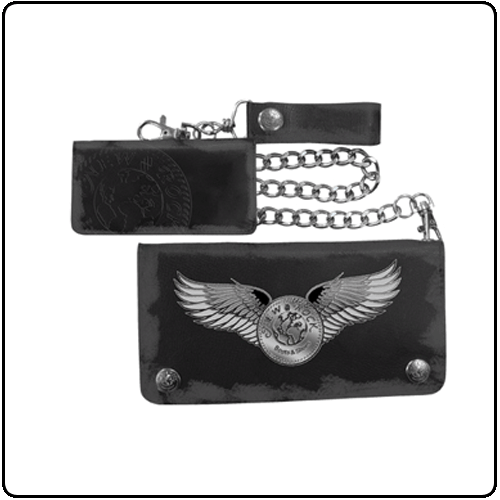 New Rock - Black Chain Wallet Logo W/Wings