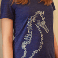 Allie Moss : Seahorse - Girls (Heathered Indigo)