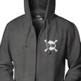 Ginger : Flocked GW Smiley - Charcoal Zip Hood
