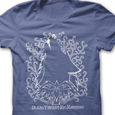 James McMorrow : Wolf Design-Denim Blue, White Print