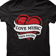 Love Music Hate Racism Ireland : Heart (Black)