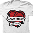 Love Music Hate Racism Ireland : Heart (White)