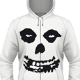Misfits : All Over Skull - White - Zipped (Mens)