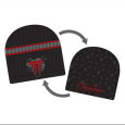 Throwdown : Black Beanie Red Logo Reversable