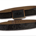 AC/DC : Black Leather With Inlay Buckle