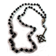 Ghost : Black & Brass Rosary Beads