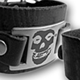 Misfits : Leather Wristband With Metal Badge