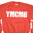 YMCMB : White Print on Red Sweatshirt