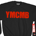 YMCMB : Red Print on Black Sweatshirt