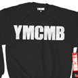YMCMB : White Print on Black Sweatshirt