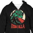 Godzilla : Circle Portrait Zipped Hoodie