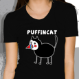 Puffincat : Cat (Womens Black)