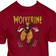 Wolverine : Wolverine On Red Fitted Tee