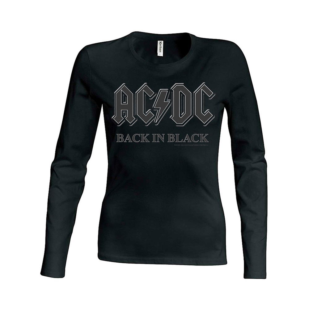 AC/DC - Back In Black (Ladies Baseball Long Sleeve)