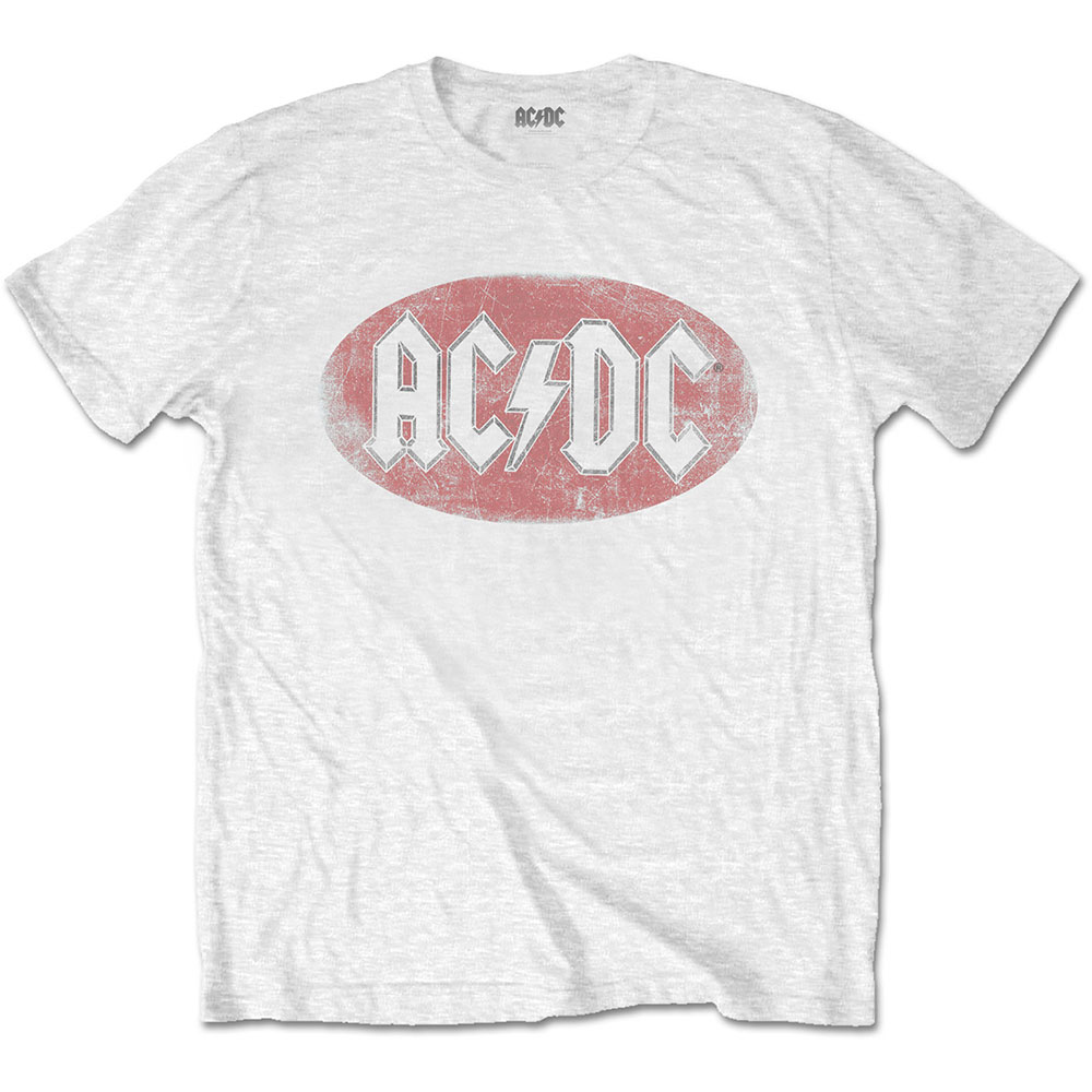 AC/DC - Oval Logo Vintage (White)