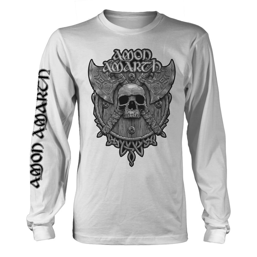 Amon Amarth - Grey Skull (White Longsleeve)