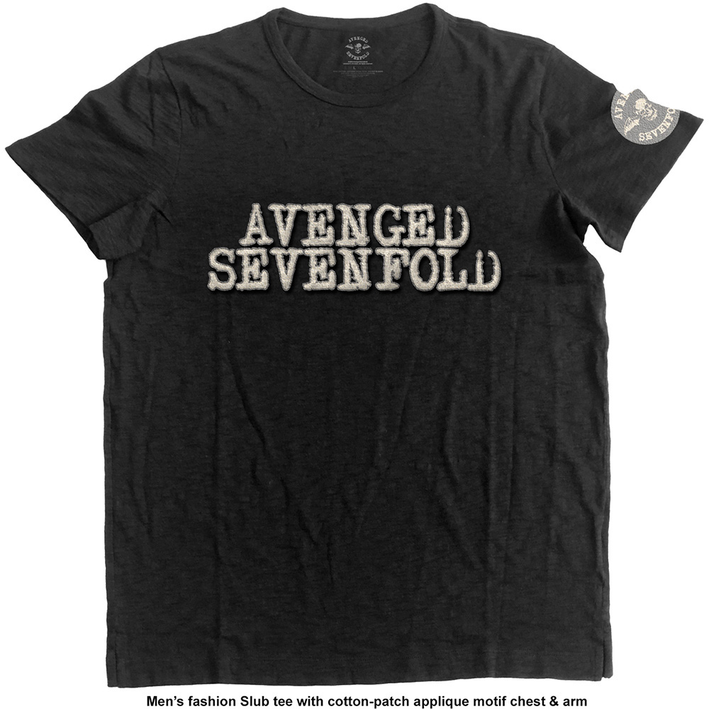 Avenged Sevenfold - Logo & Death Bat with Applique Motifs (Black)