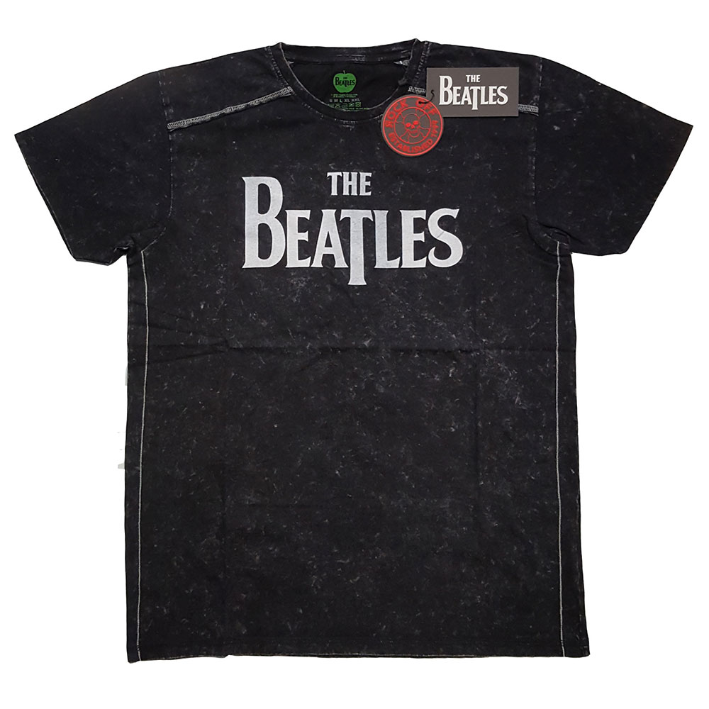 Beatles - Drop T Logo (Snow Wash) Black
