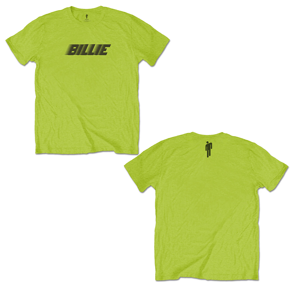 Billie Eilish -  Racer Logo & Blohsh (Back Print) (Lime Green)