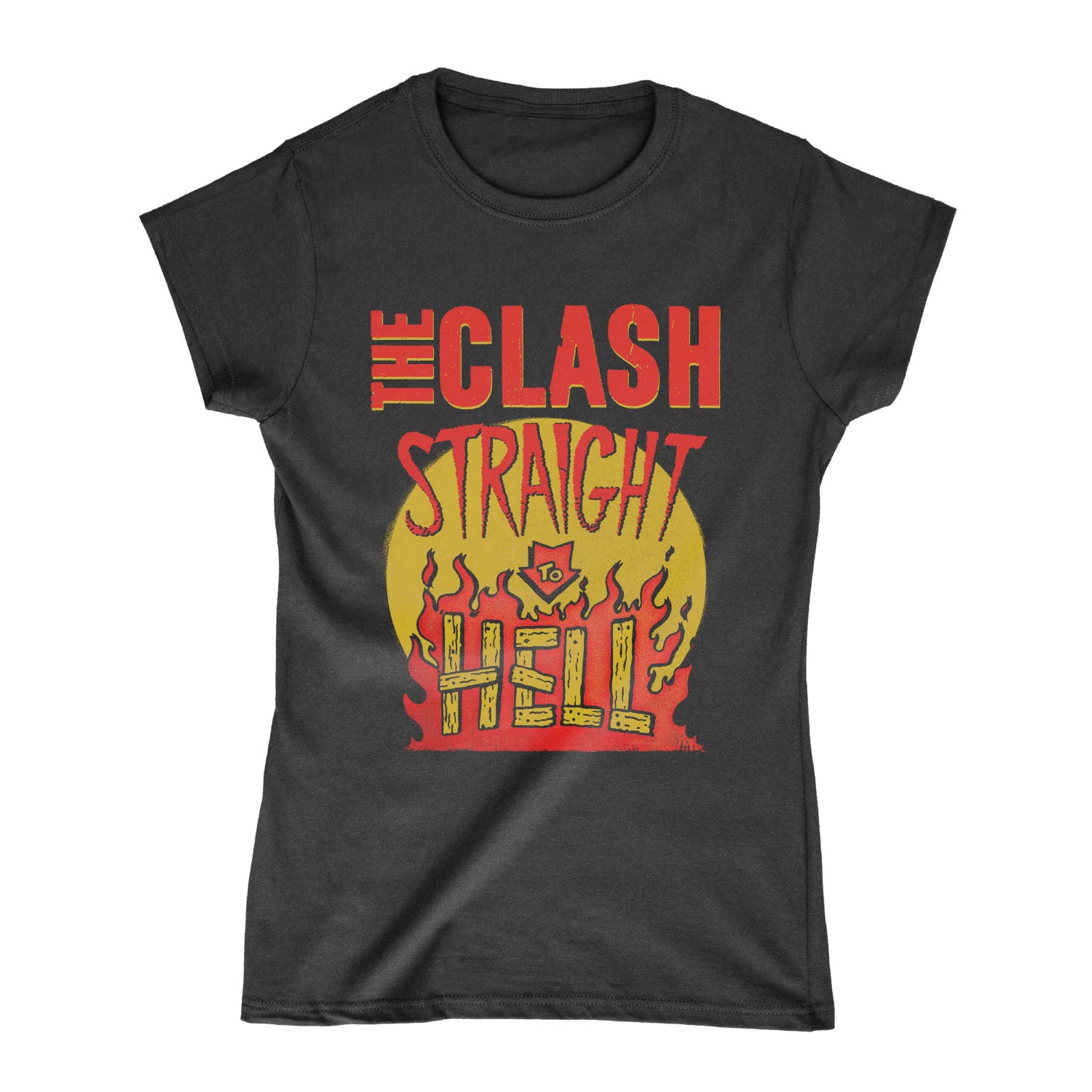 Black Market Clash - Straight To Hell Military Ladies Black T-Shirt