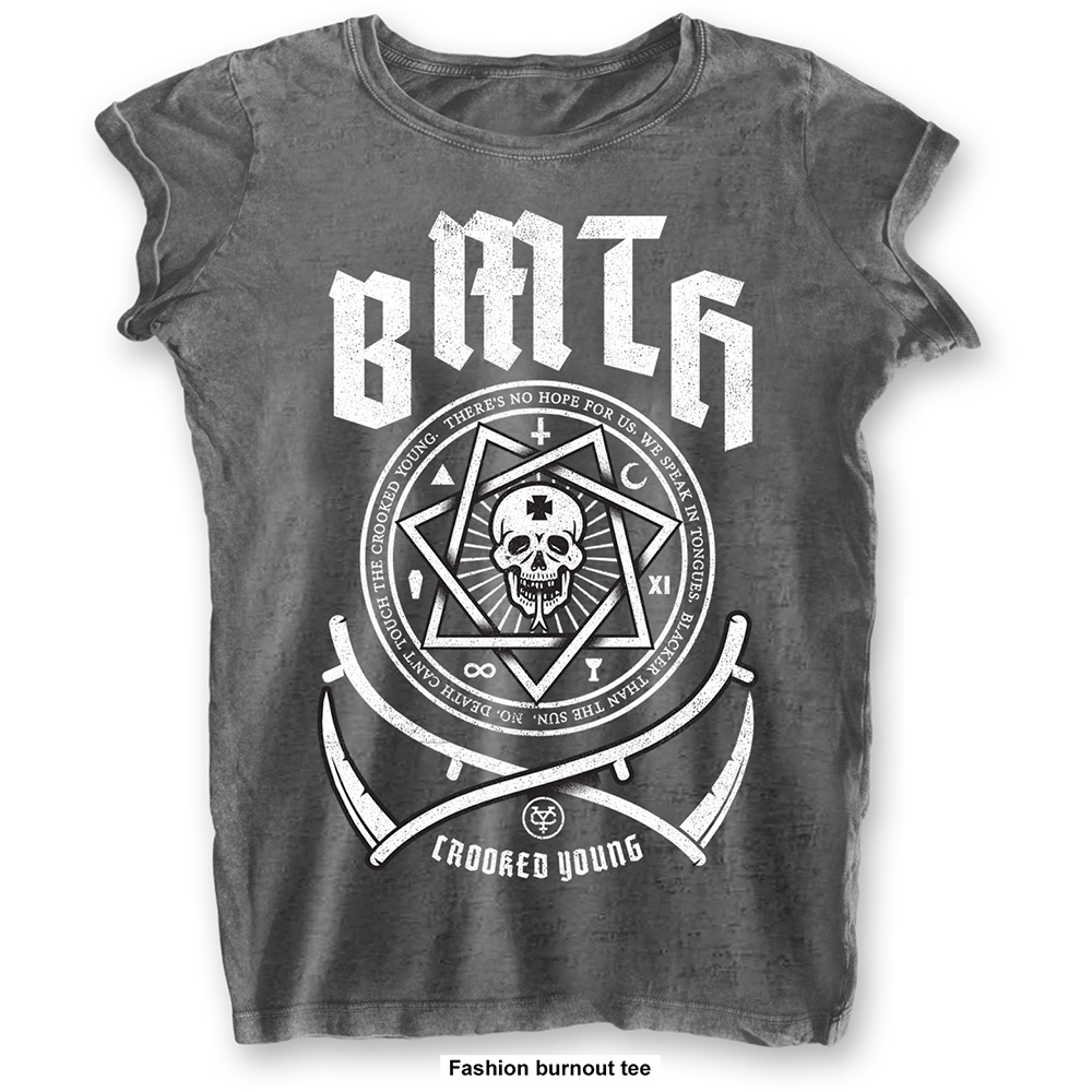 Bring Me the Horizon - Crooked Young Burnout (Women's) (Charcoal)