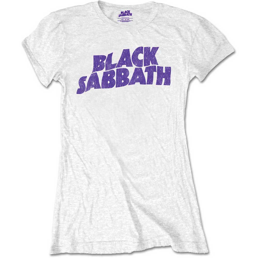 Black Sabbath - Wavy Logo Vintage White
