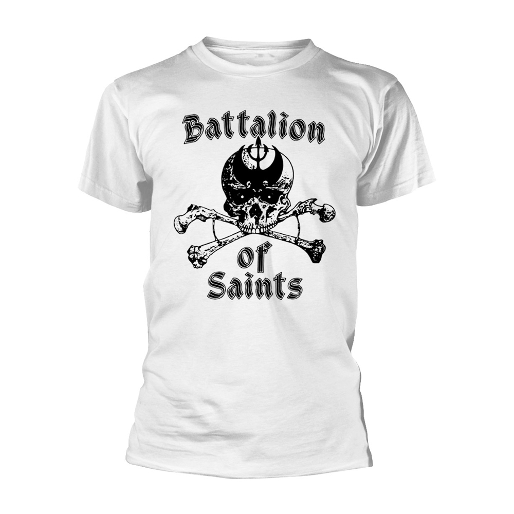 Battalion Of Saints - Skull & Crossbones (White)
