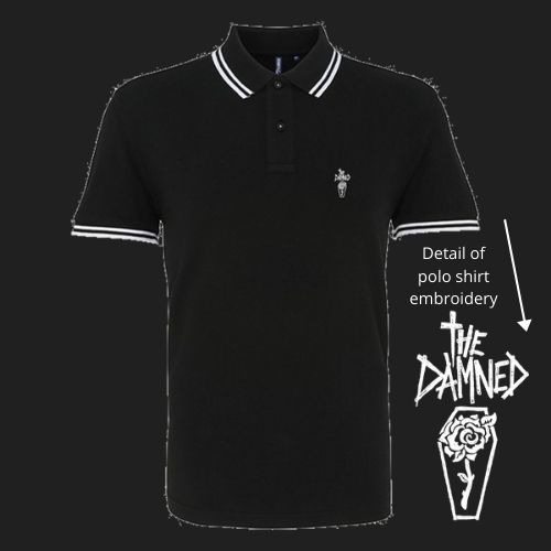 The Damned - Grave Disorder (White Tipped Polo Shirt)