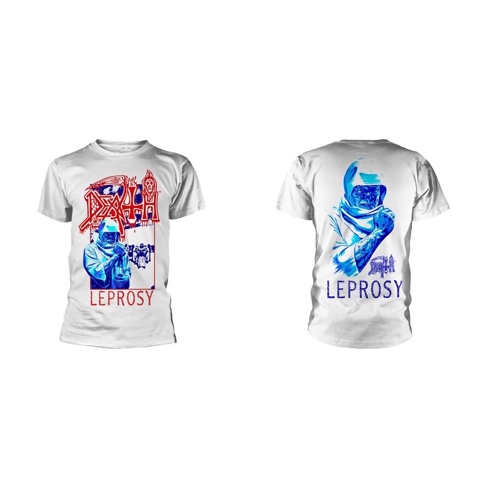 Death - LEPROSY POSTERIZED White T-Shirt (Back Print)