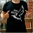 White Dove (Black) (T-Shirt)