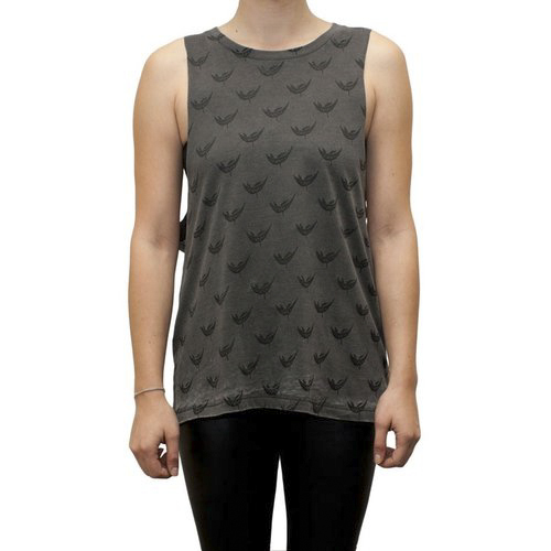 Feed Me - Grey and Black All Over Print Sleeveless (Ladies)