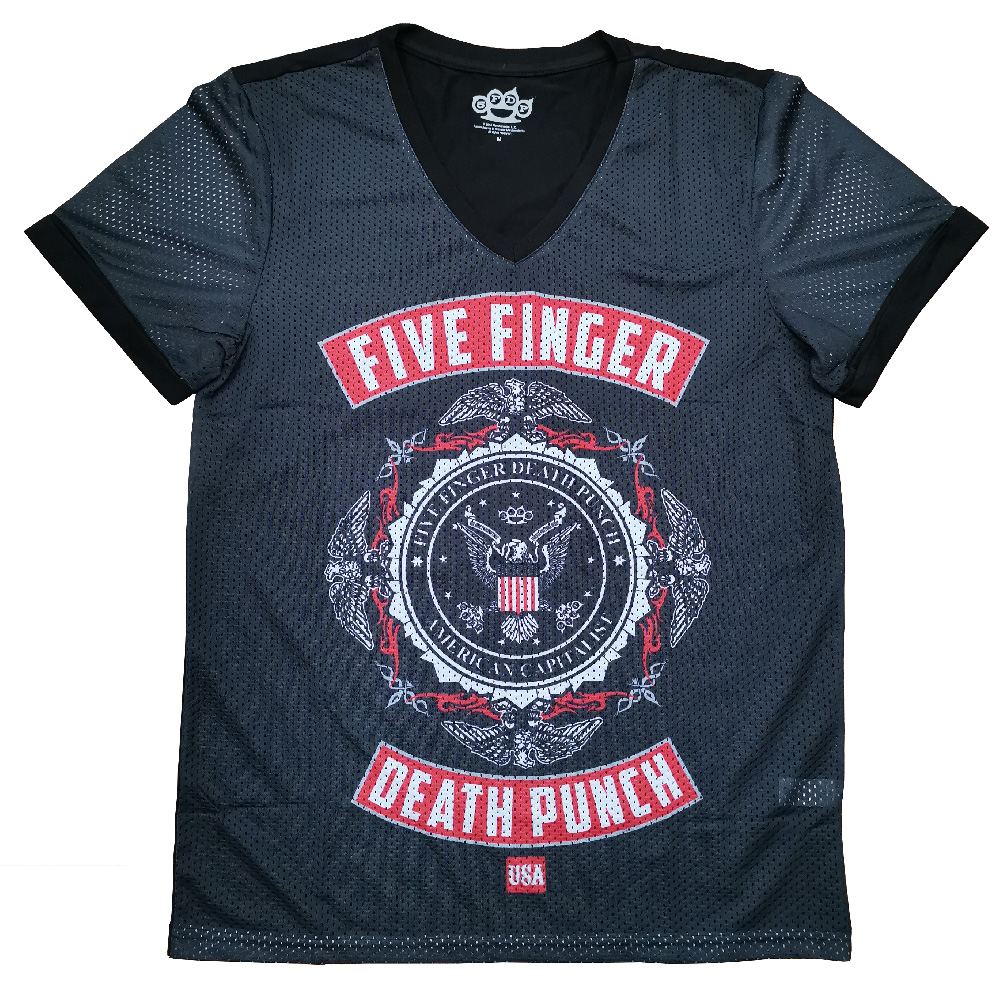Five Finger Death Punch - Roughed Up (Black Mesh T-Shirt)