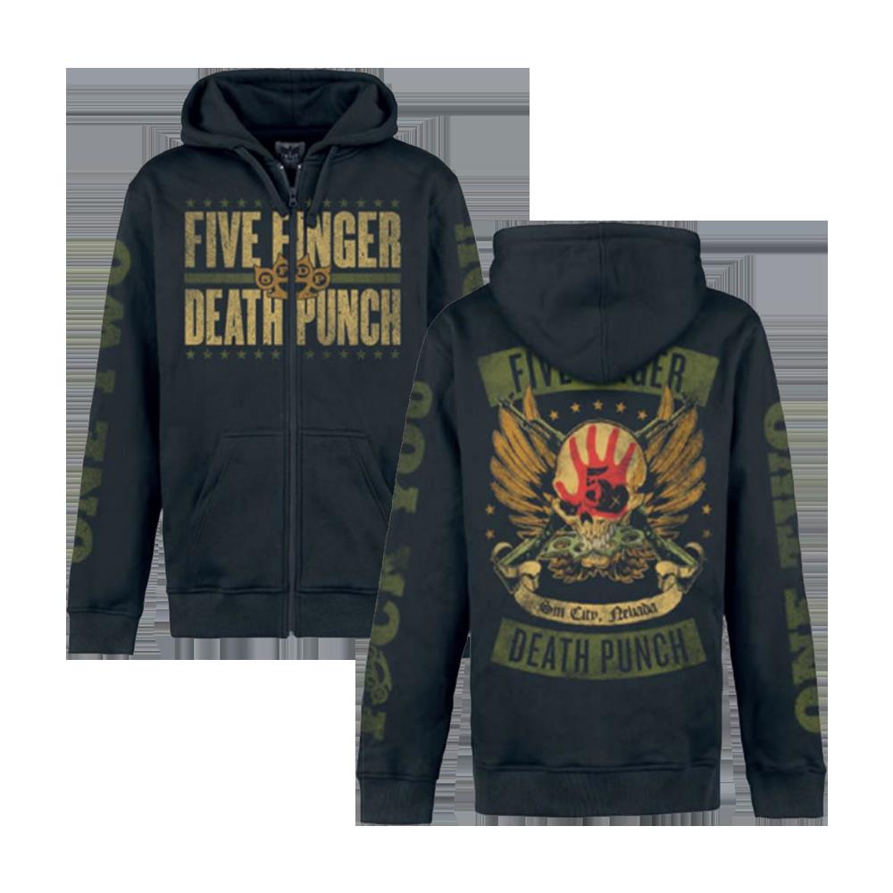 Five Finger Death Punch - Crossed Guns Zip Hoodie