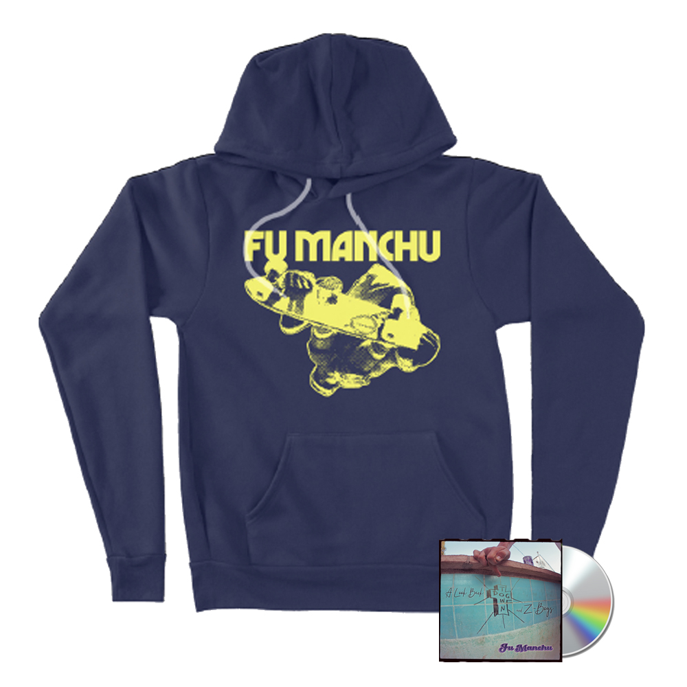 Fu Manchu - Reverse Skater Navy Hoodie & CD Bundle