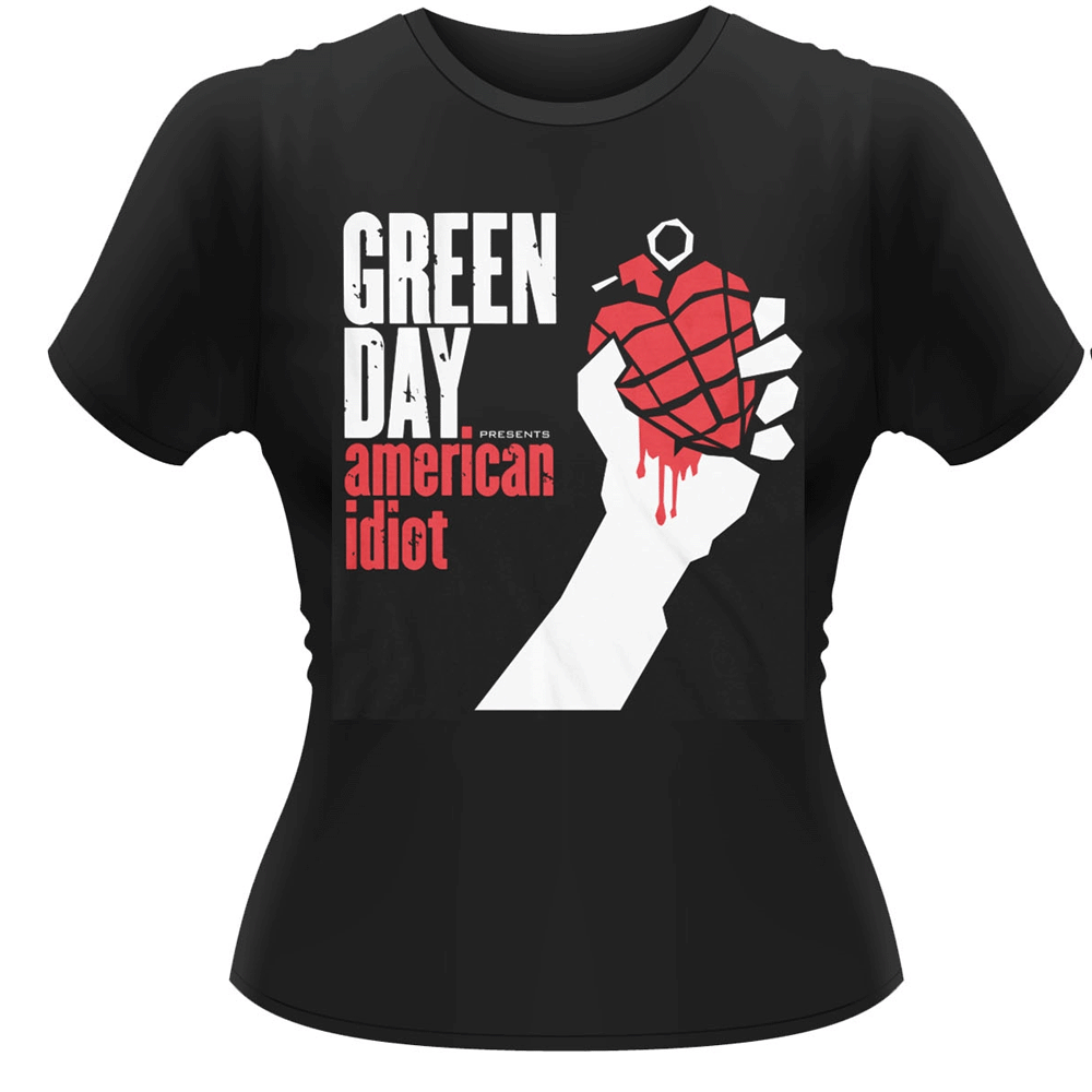 Burnout T-Shirt-Nuevo Y Oficial! Green Day 'American idiota Vintage" Azul