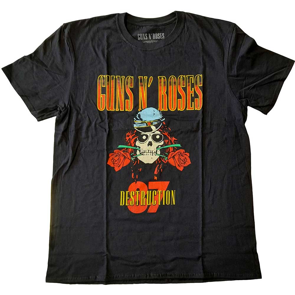 Guns N Roses - GUNS N' ROSES UNISEX T-SHIRT: UK TOUR '87 (BACK PRINT)