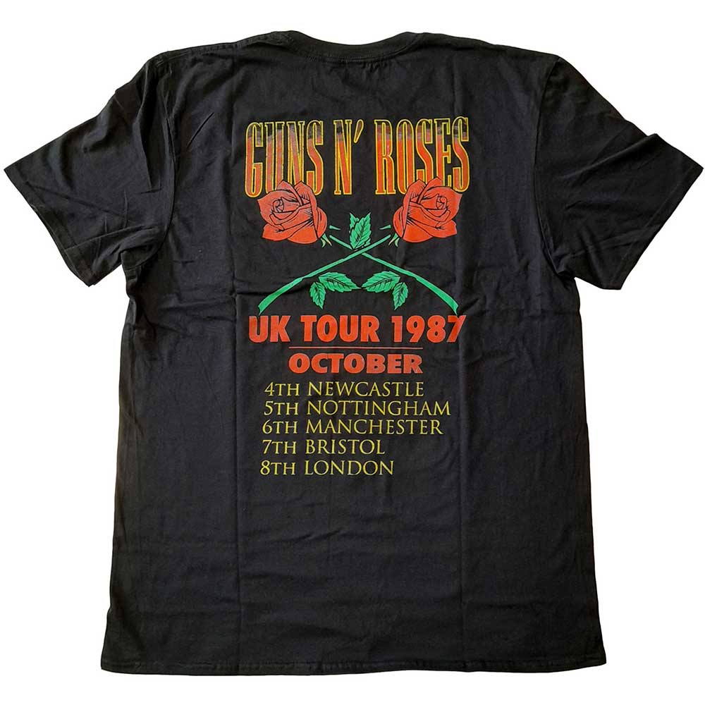 Guns N Roses - GUNS N' ROSES UNISEX T-SHIRT: UK TOUR '87 (BACK PRINT)