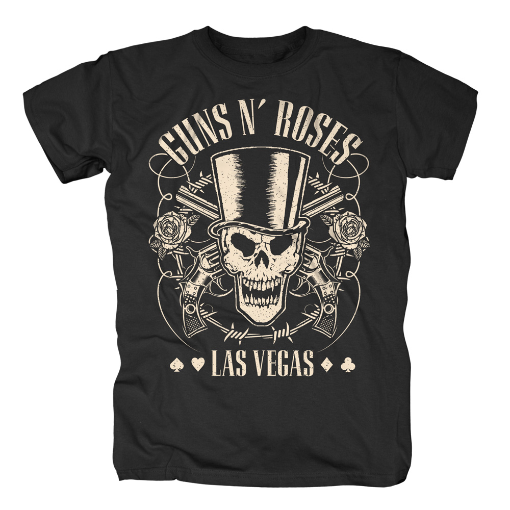 Guns N Roses - Skull & Pistol Las Vegas (Black)