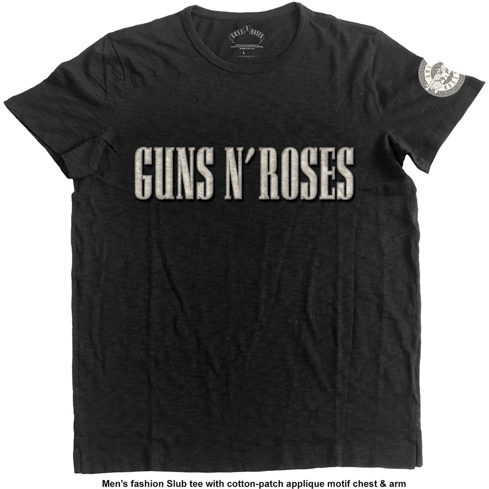 Guns N Roses - Logo & Bullet Circle with Applique Motifs (Black)