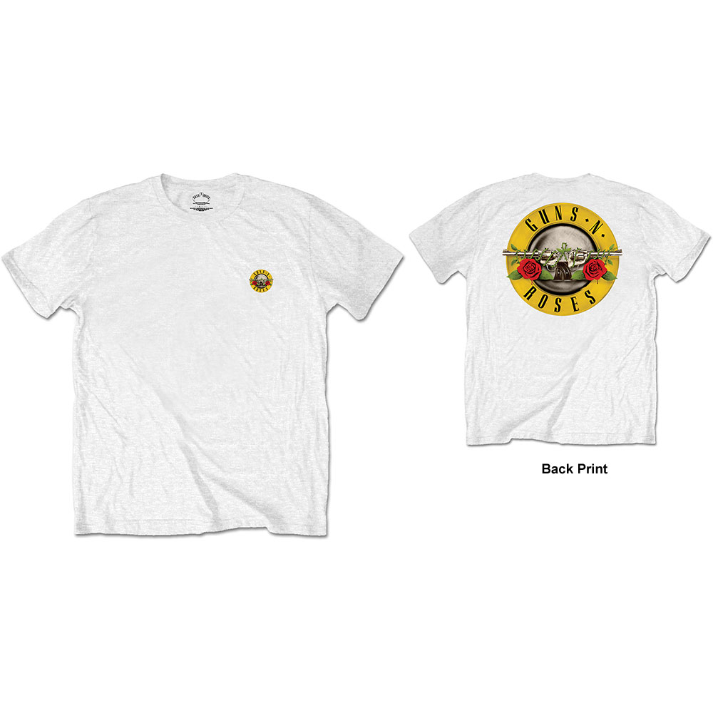 Guns N Roses - Classic Logo White (Back Print)