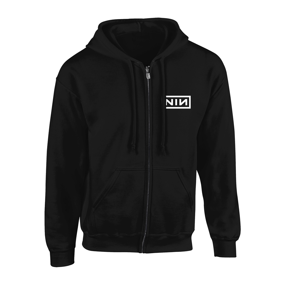 Nine Inch Nails - Classic White Logo (Zip Hoodie)